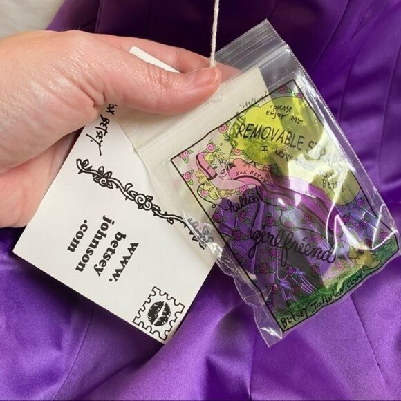 Betsey Johnson Evening Dutchess Purple Rose Dress - Picture 12 of 16